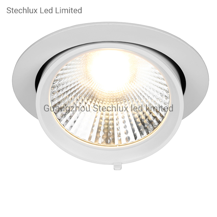 Gimbal LED Downlight Lumens Dimmable 220V Recessed Ceiling Round White Trim Adjustable Panel Pot Light