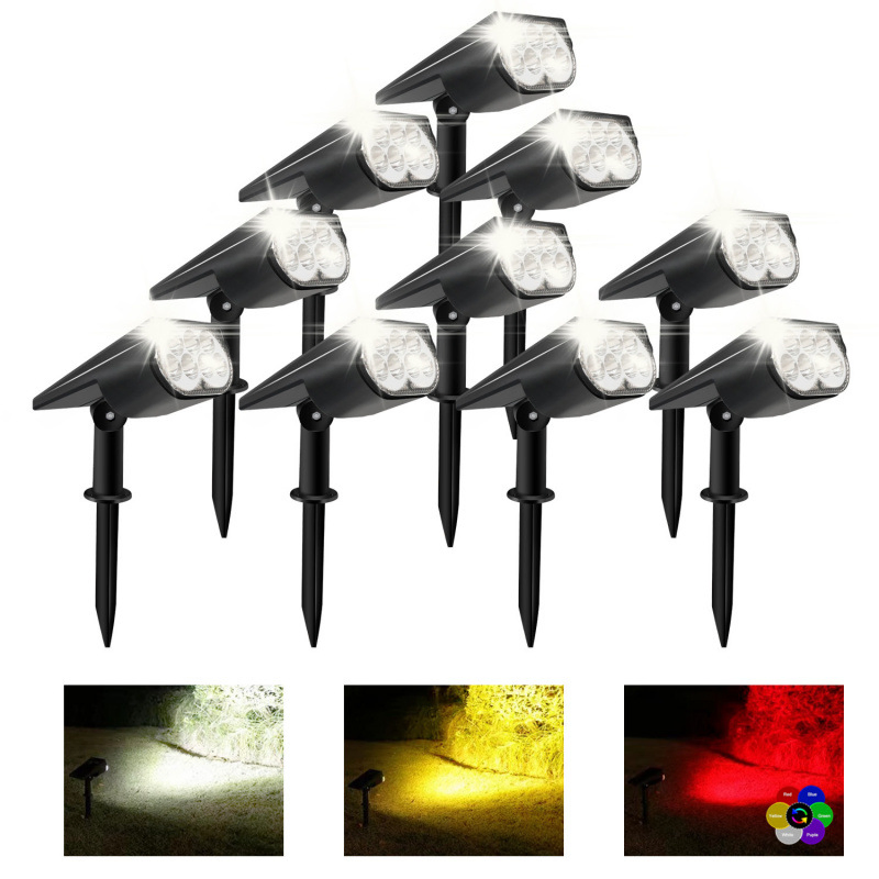 Outdoor Solar Lights Waterproof LED Spotlight Decorations for Garden Yard Dust to Down Uplighting Landscape Pathway