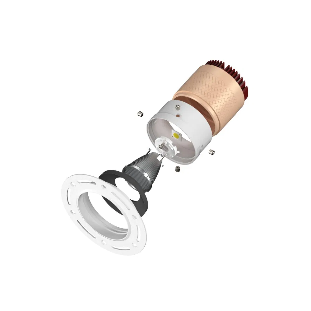 Factory Wholesale High Power Round Deep Recessed Mounted Smart COB LED SMD CCT Aluminum Ceiling Down Light Fixtures