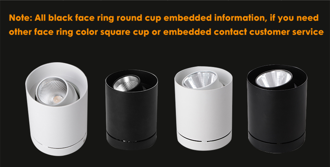 White Aluminum Angle Adjustable 30 ° Interior Lighting LED Downlight, Surface Mount LED 18 W Spotlight