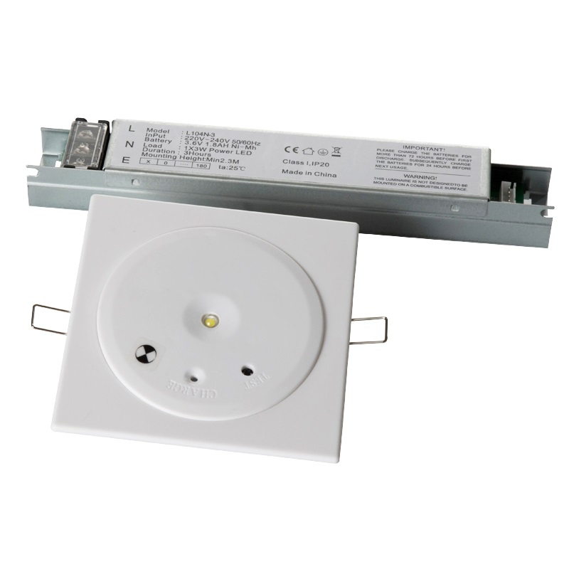 Zhuiming Wholesale Custom Waterproof Ni-CD IP20 Battery Operated LED Emergency Downlight with 3W