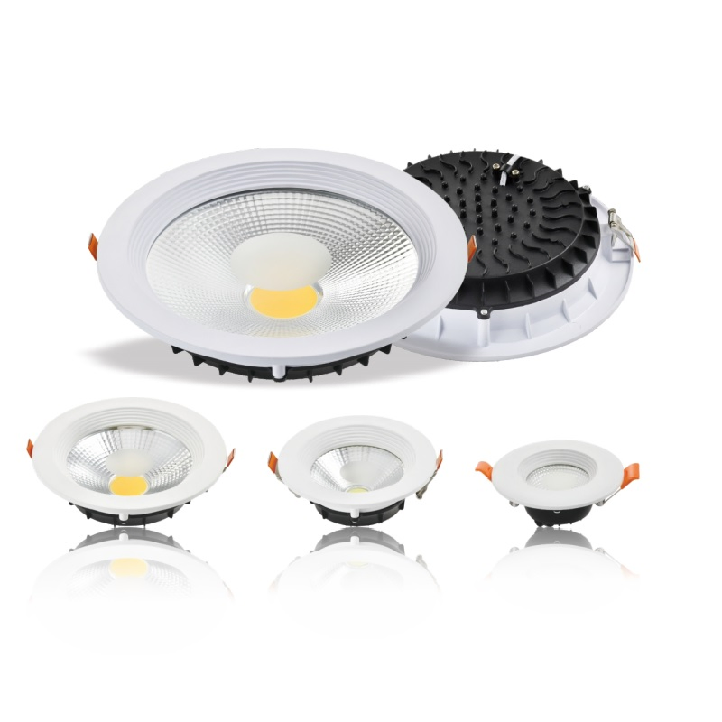 7W 10W 15W 20W 30W Indoor Recessed COB Downlight Round Ceiling Lamp Aluminum Plastic Ceiling Light Golden Embeded Panel Light Office LED Down Light with CE RoHS