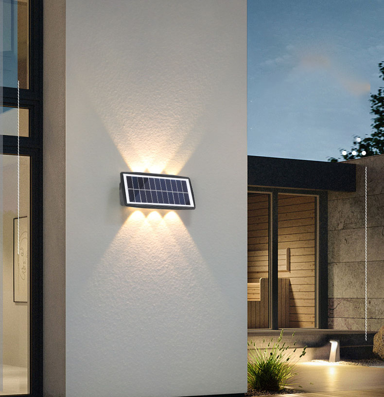 Downlight ABS Solar Wall Washer with 6 LEDs Waterproof IP65 Outdoor Wall Floodlight for Home Hotel Garden