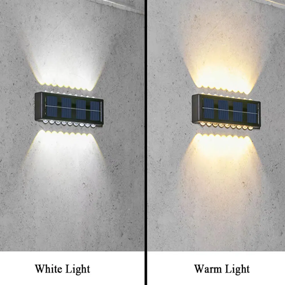 LED Solar Opulent Light up Down Wall Lights Warm White Illuminate Outdoor Wall Lamps Small Exterior Light Fixture Waterproof for Home Porch