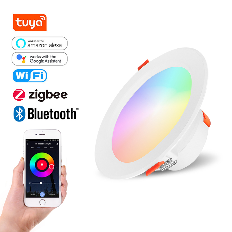 RGB Recessed Ceiling Color Changing APP Control WiFi LED Panel Light Smart Bulb Alexa Voice Control Home Downlight