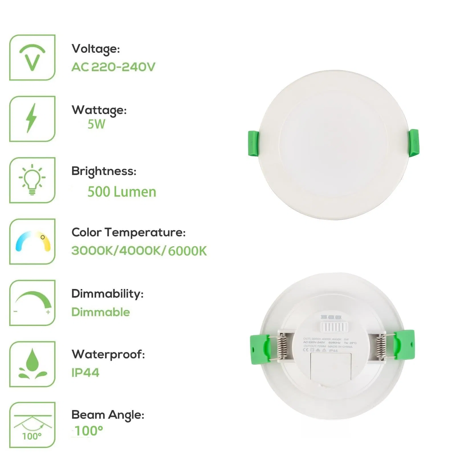 Aluminum Lamp LED Downlight Dimmable Office Home Anti-Glare Ceiling Spotlight