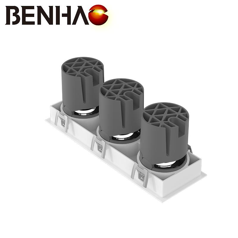 Super Bright Commercial Three Plug LED Downlight for Ceiling Recessed Installation