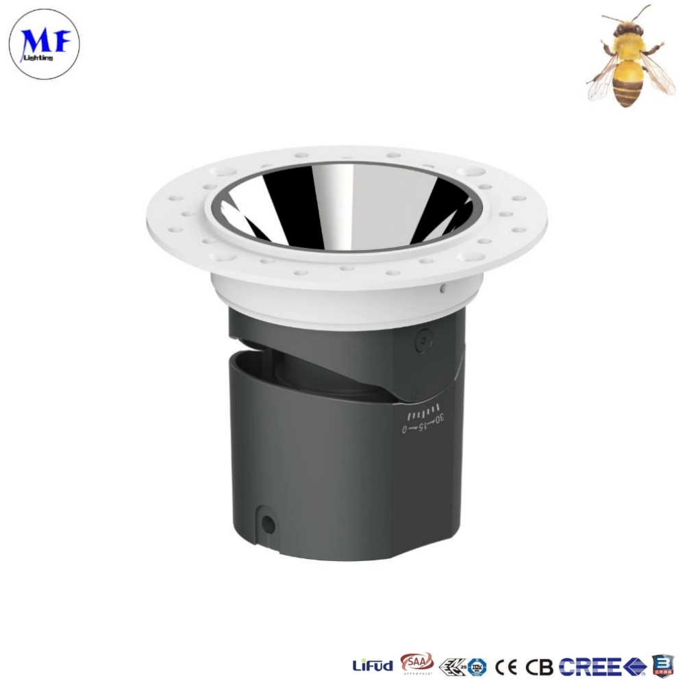 Angle Adjustable 5W-30W Commercial Industrial Residential Indoor 100V-240V AC LED Spot Down Light with Square Circle Trim for Living Room Bedroom Office Hotel