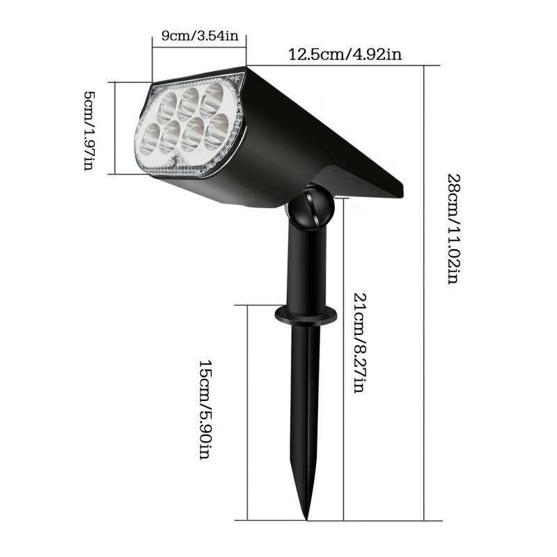 Outdoor Solar Lights Waterproof LED Spotlight Decorations for Garden Yard Dust to Down Uplighting Landscape Pathway