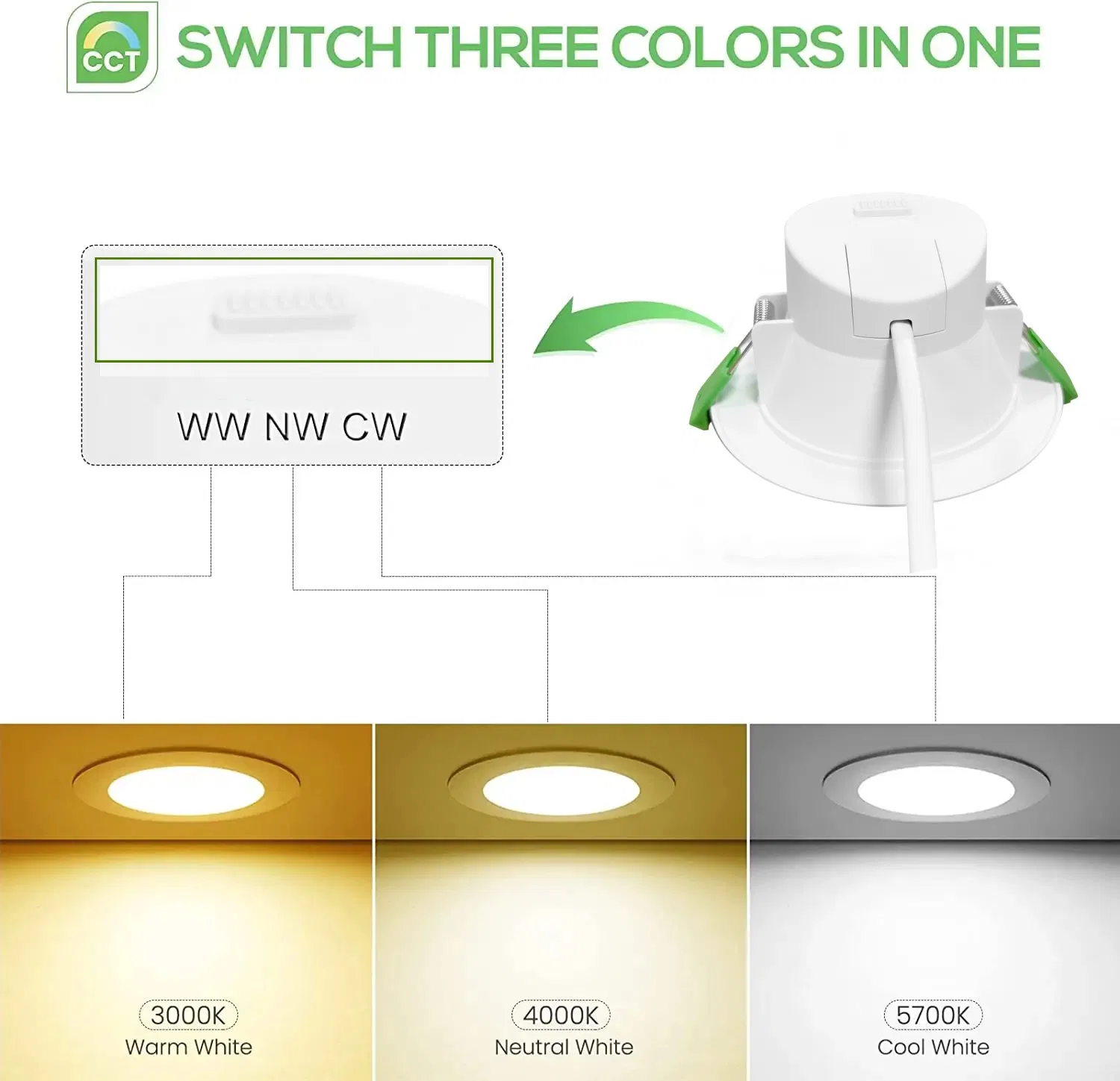 Aluminum Lamp LED Downlight Dimmable Office Home Anti-Glare Ceiling Spotlight