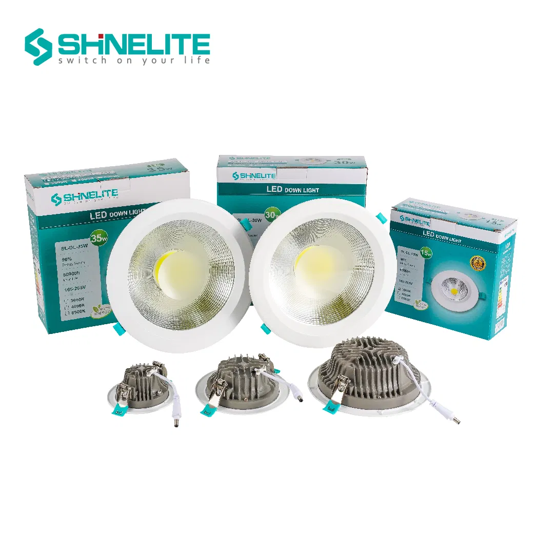IP65 Waterproof LED Downlight 15W Aluminium Anti Glare Round Shape High Level Downlight