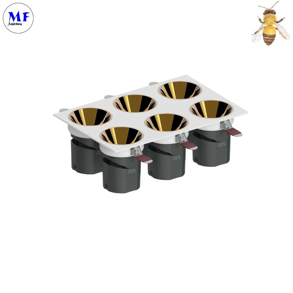 Angle Adjustable 5W-30W Commercial Industrial Residential Indoor 100V-240V AC LED Spot Down Light with Square Circle Trim for Living Room Bedroom Office Hotel