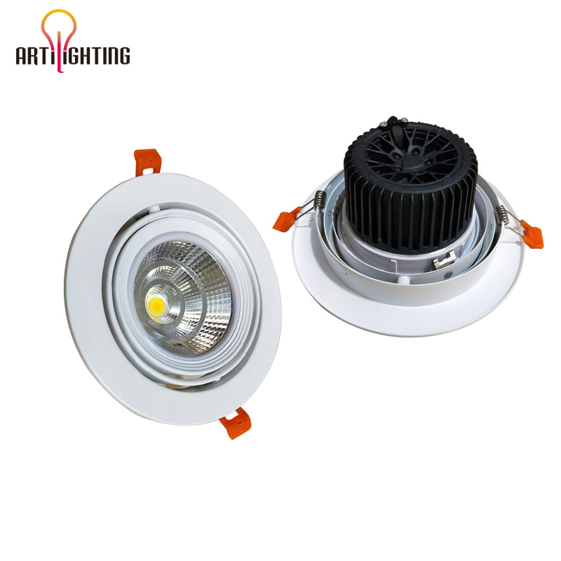 Recessed COB Replaceable Adjustable Spot Ceiling Downlight Cool White Warm White Natural White LED Down Light for Shops Hotels