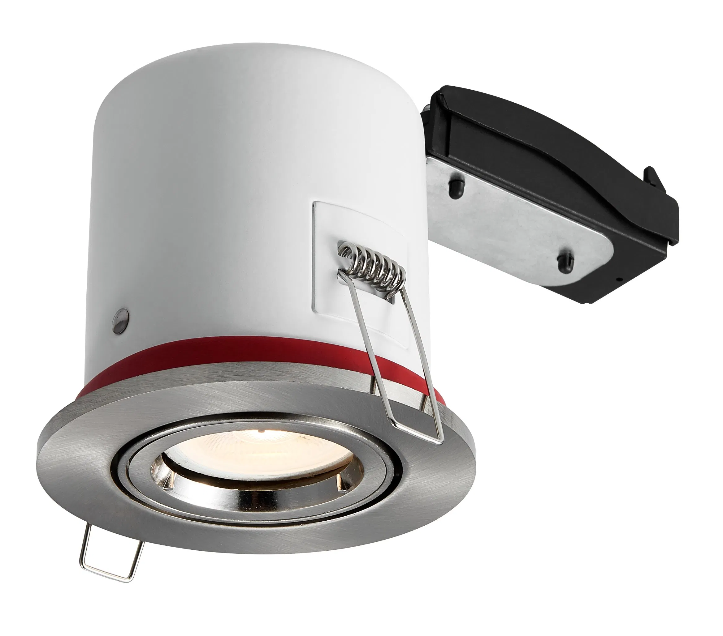 IP20 44 65 Die Cast Alum Back Iron Replaceable Non Replaceable Lighting Source GU10 Angle Fixed Adjustable 5W Max Cable Connector LED Fire Rated Down Light