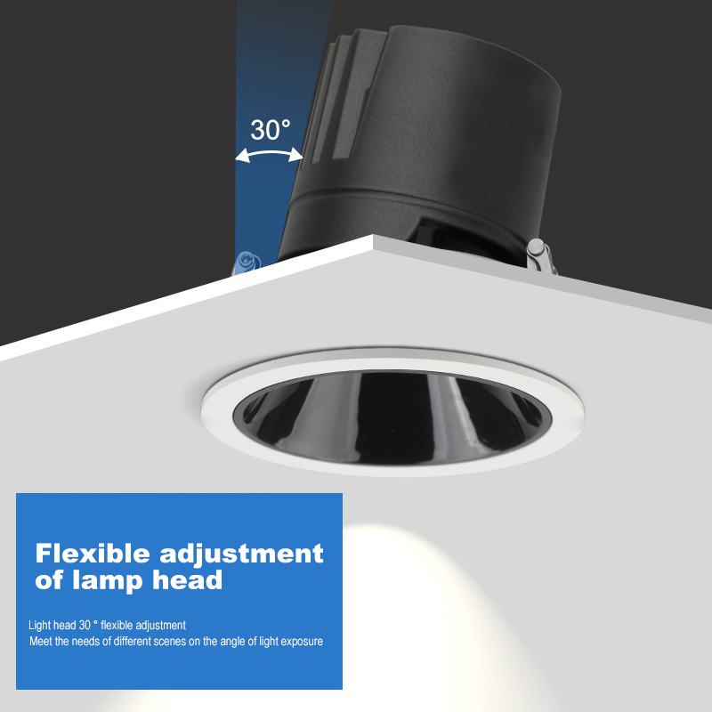 Adjustable Ceiling Recessed 10W LED Downlight Deep Anti-Glare Spot Light