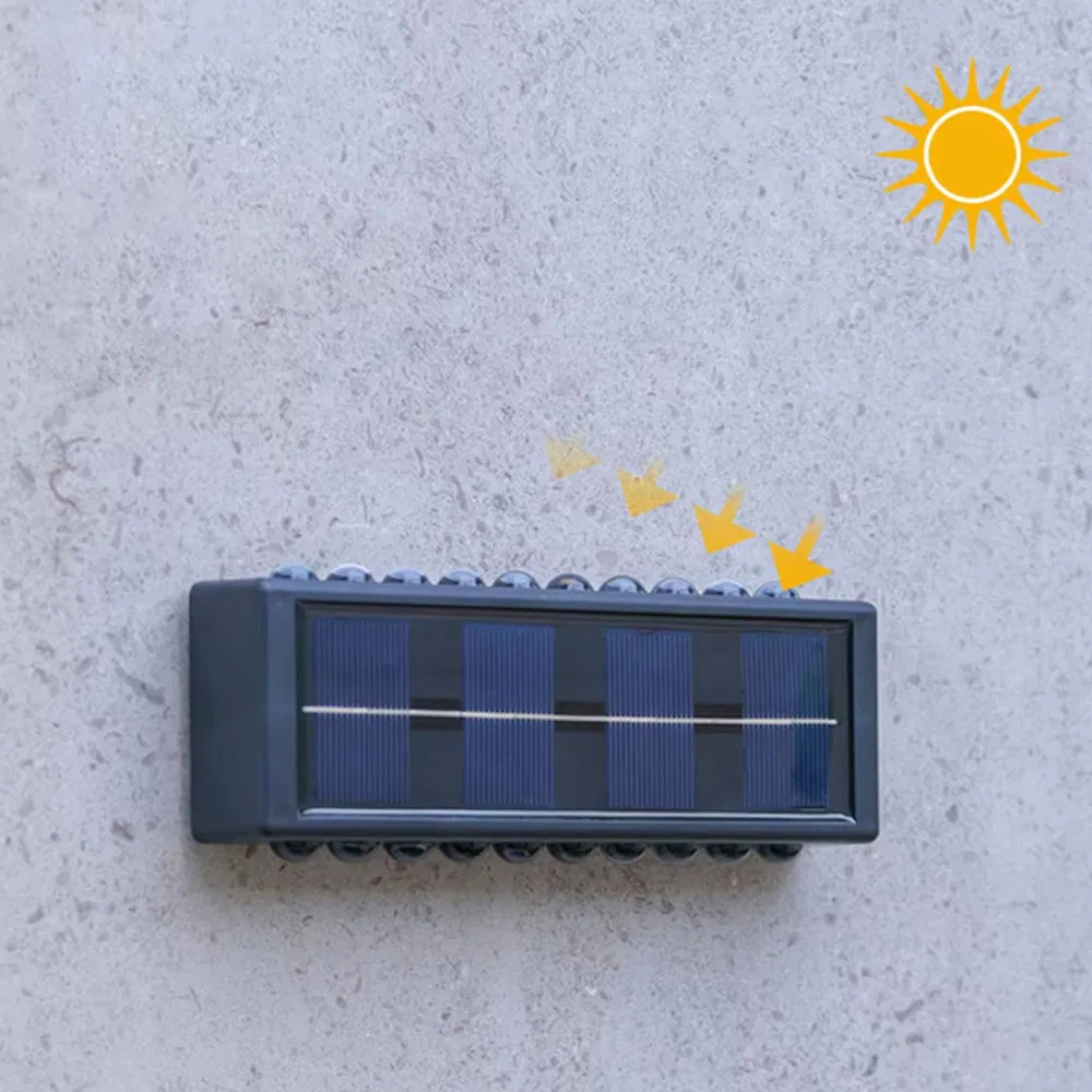 LED Solar Opulent Light up Down Wall Lights Warm White Illuminate Outdoor Wall Lamps Small Exterior Light Fixture Waterproof for Home Porch