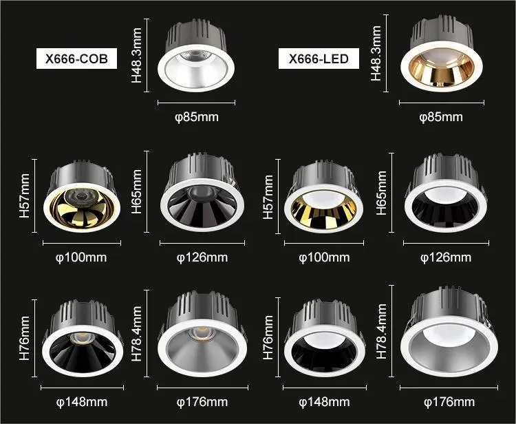 Spotlights Ceiling Recessed LED Downlight Parameters