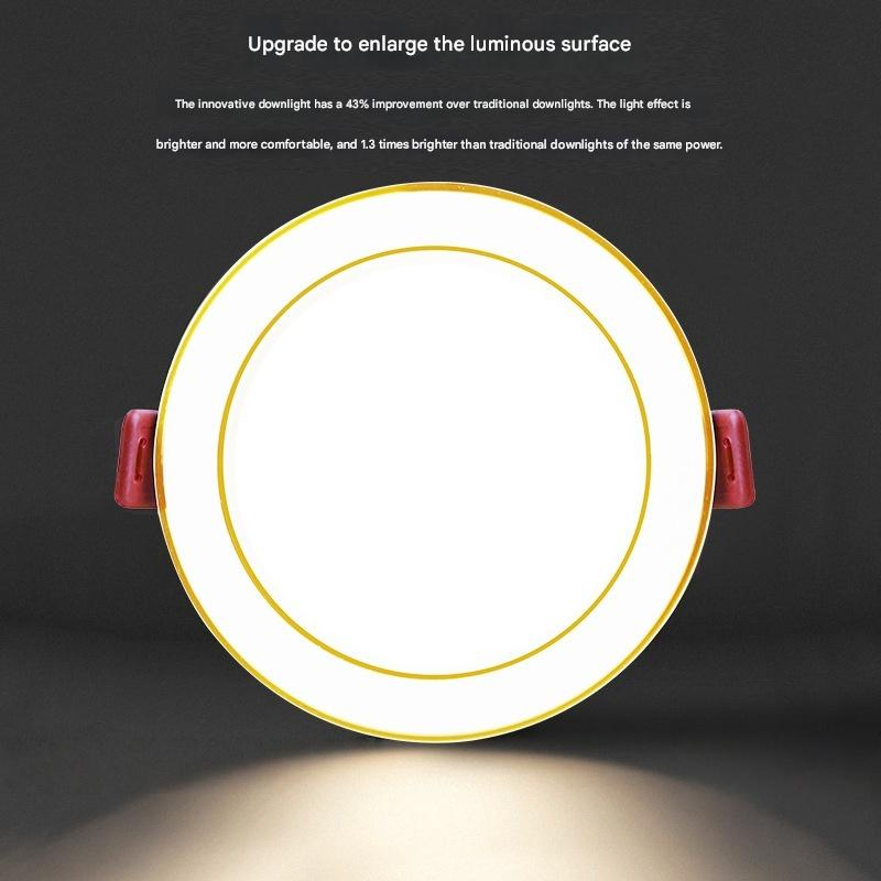 LED Three-Color Light Changing Downlight Hotel Room Ultra-Thin Anti-Fog Downlight