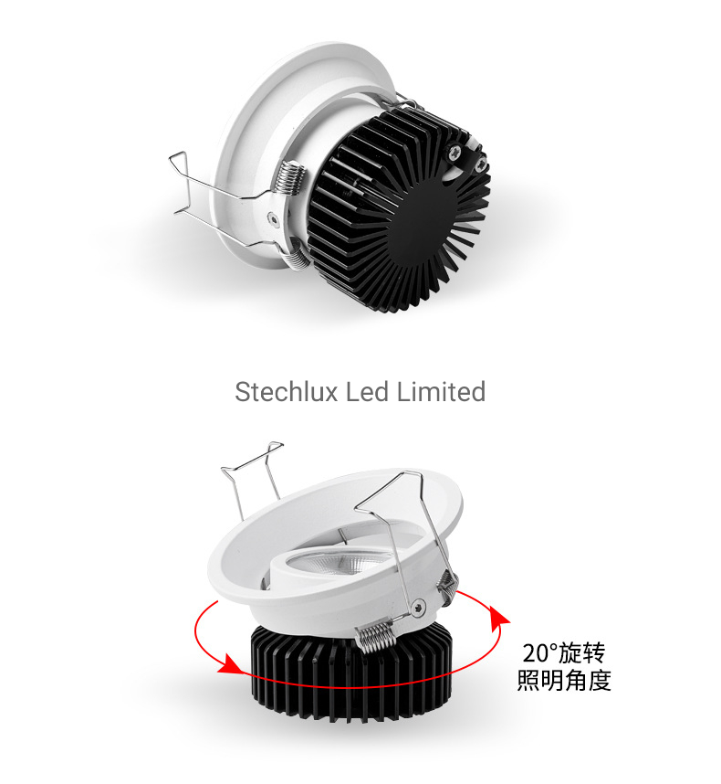 Downlight LED 12 Watt and Adjustable Beam Angle Light with LED Recessed Downlight