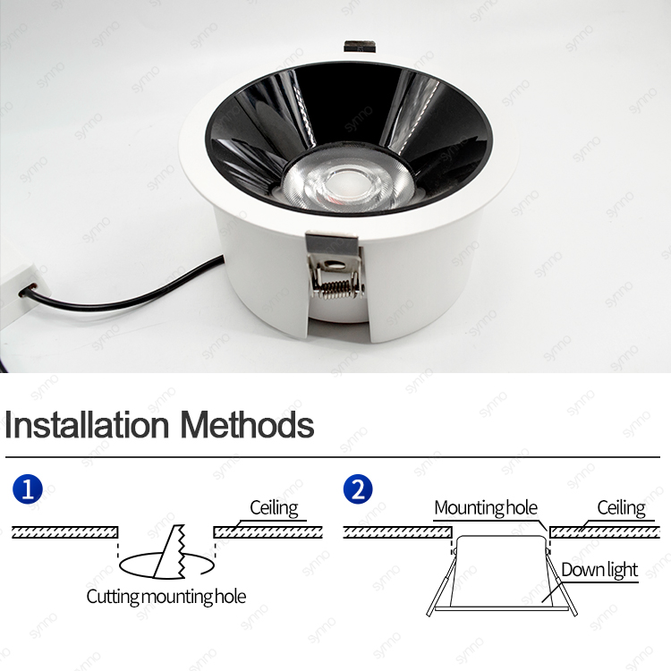 Recessed Dimmable LED Ceiling Down Light CCT Selectable LED COB Downlight