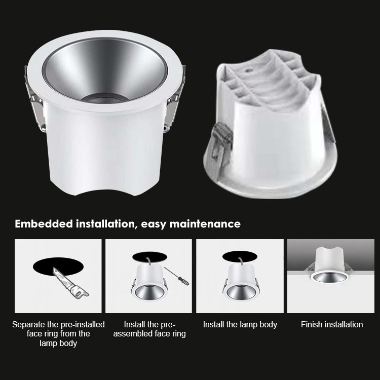 Modern Hotel Interior Lighting Industrial 18W LED Square Downlight Spotlight