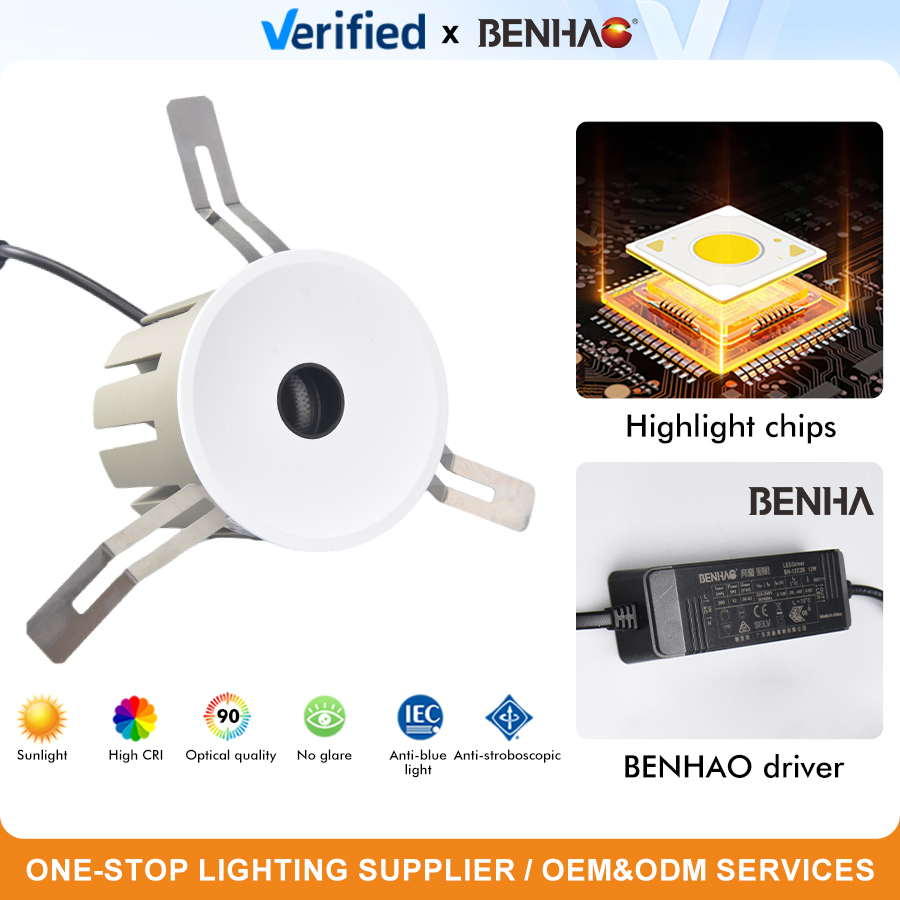 COB LED Slim Recessed Down Light (UL/CE) - OEM/ODM Dimmable Smart Design for Supermarket/Hotel/Residential Ceiling