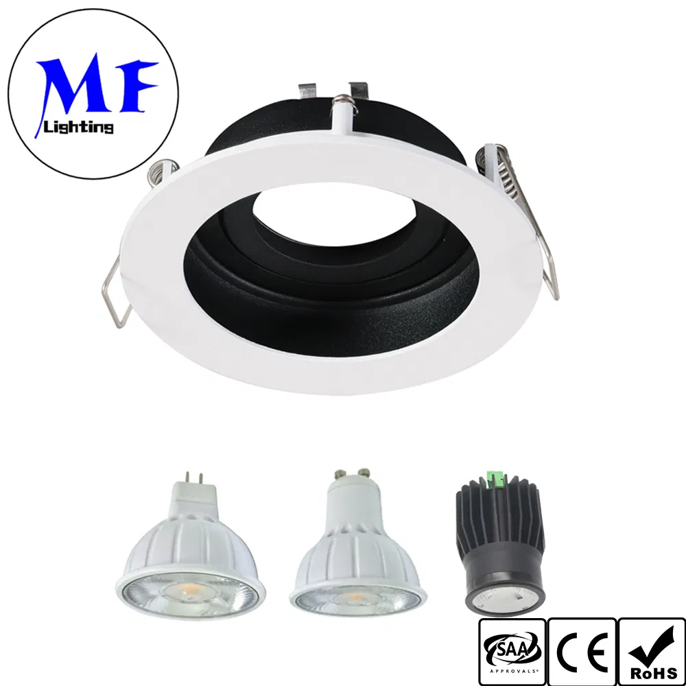 CRI>90 Dimmable Anti-Glare with GU10 /MR16 Bulb Replacement Square or Round Replaceable LED Spot Down Light for Residential Commercial Retail Hospitality