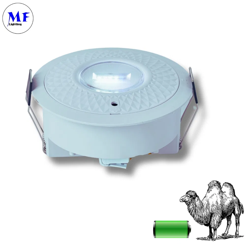 Factory Price 8W ABS Flame Retardant Anti-Glare IP30 Backup Surface Recessed Mounting Emergency Spotlight Ceiling LED Emergency Down Light for School Hospital