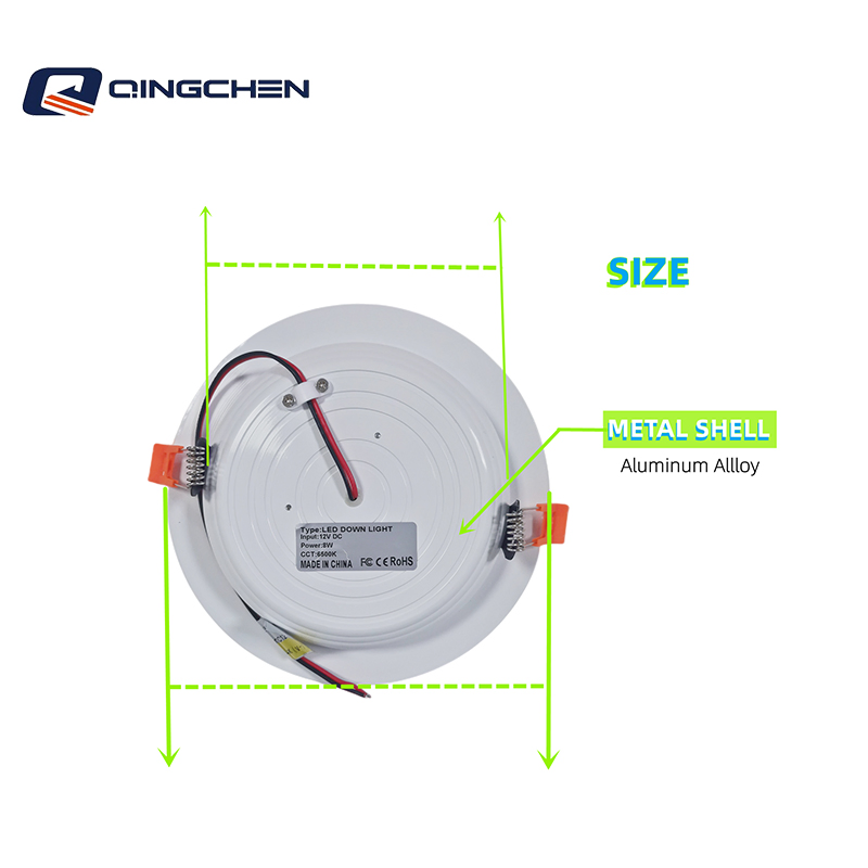 Recessed LED Downlight 8W 12V DC Round Ceiling Light Panel Light
