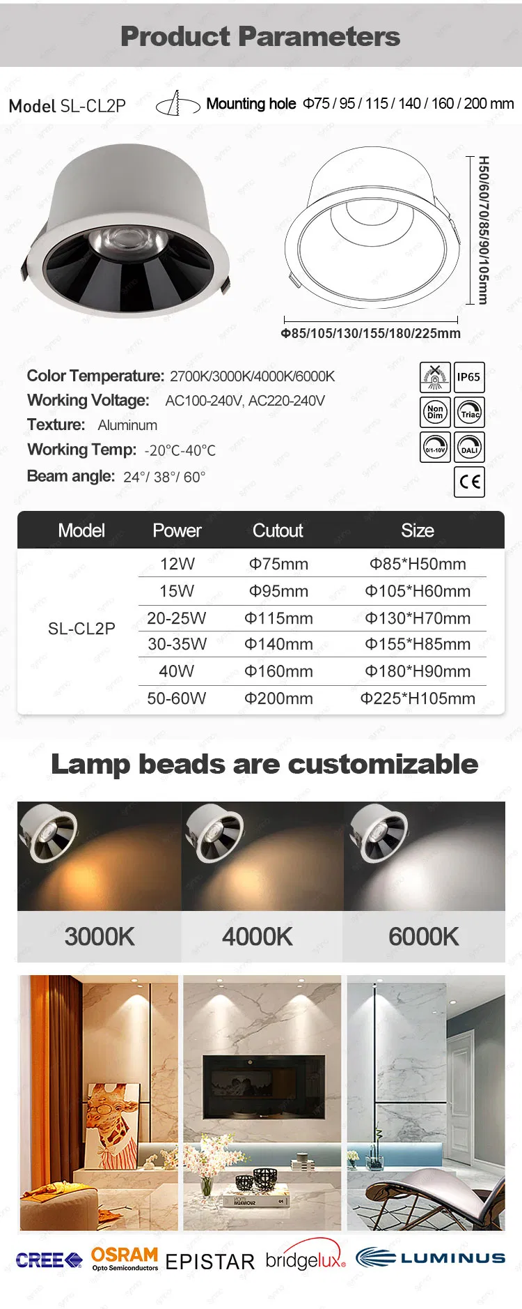 LED Downlight Specs