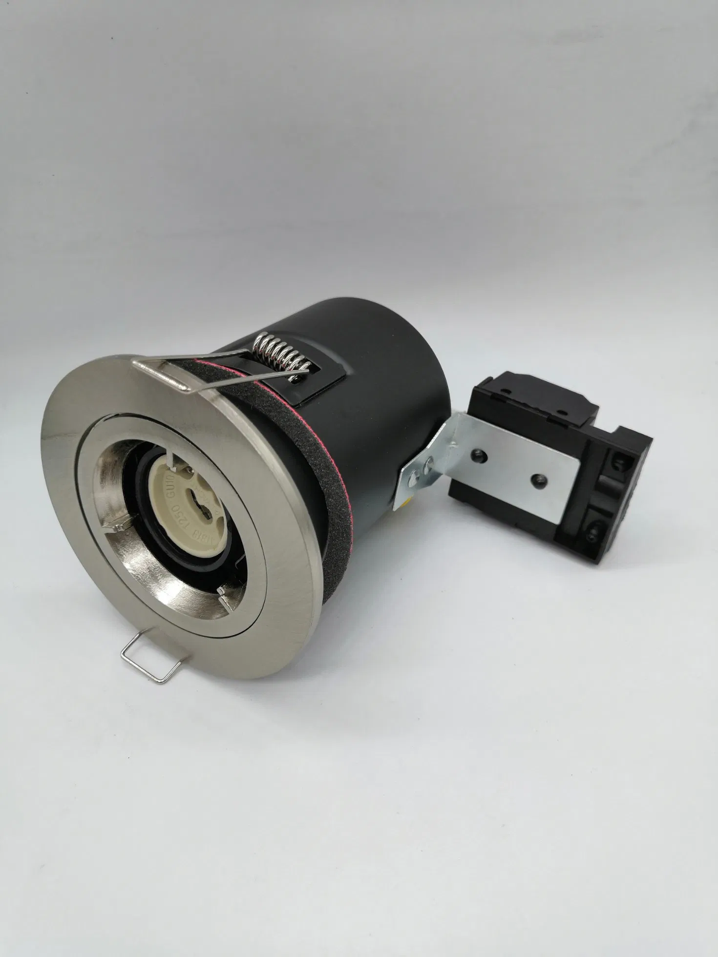 IP20 44 65 Die Cast Alum Back Iron Replaceable Non Replaceable Lighting Source GU10 Angle Fixed Adjustable 5W Max Cable Connector LED Fire Rated Down Light