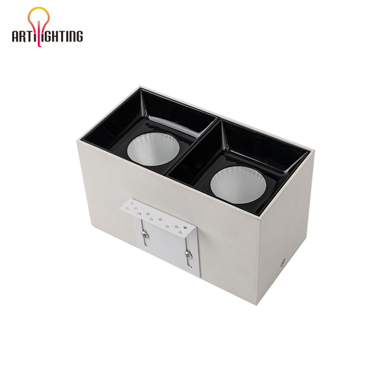 High-Display Ceiling Mounted Double-Module Deep Anti-Glare Spotlight COB Commercial LED Downlight for Residential Rooms