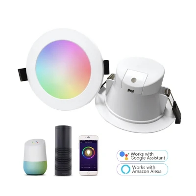 RGB Recessed Ceiling Color Changing APP Control WiFi LED Panel Light Smart Bulb Alexa Voice Control Home Downlight