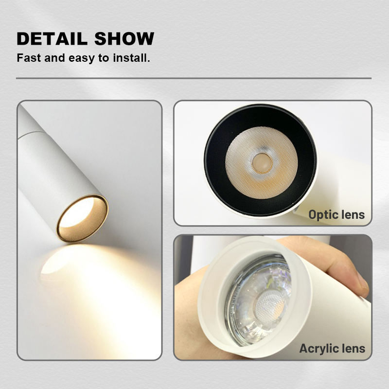 12W Modern Home &amp; Commercial Ceiling 55° Beam Angle Adjustable COB Spotlight Luminaire Recessed Lighting LED Track Downlight