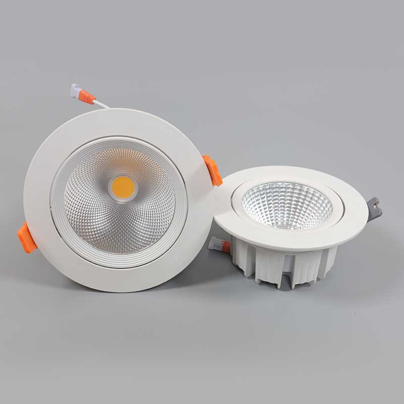High CRI 40W Triac Dimmable Indoor COB LED Downlight AC85-265V 6500K Cool White Color