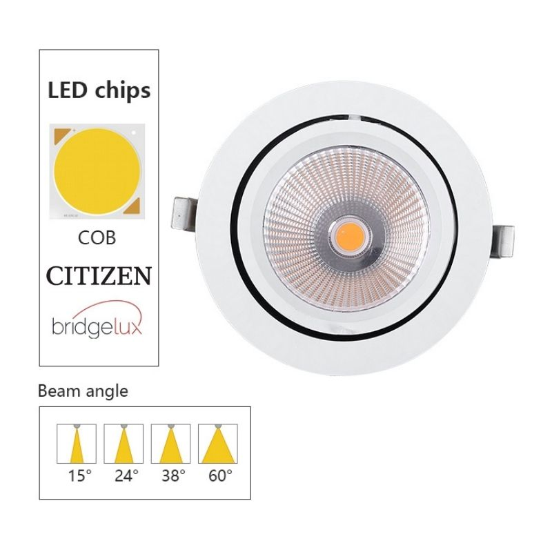 Factory Supply LED Gimbal 6 Inch 30W COB Downlight LED for Residential Lighting