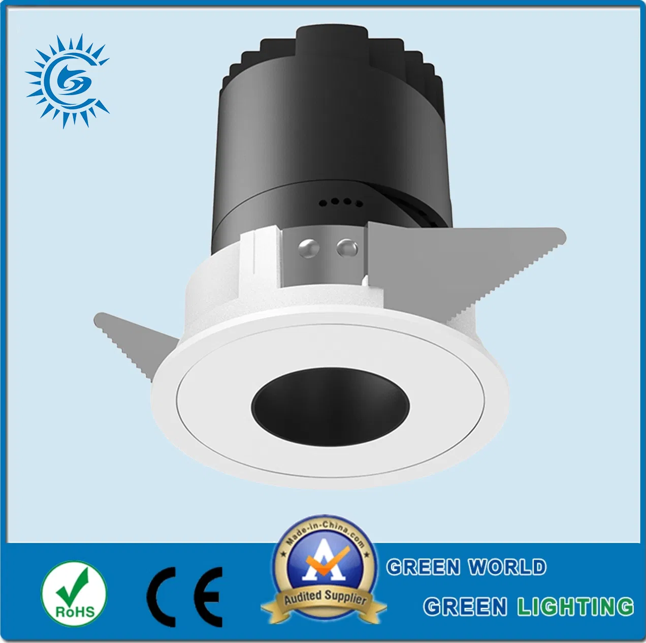 Round Dimmable 3CCT 5W 6W 7W 8W 10W COB LED Downlight for Hotel Home Industrial Commercial Lighting