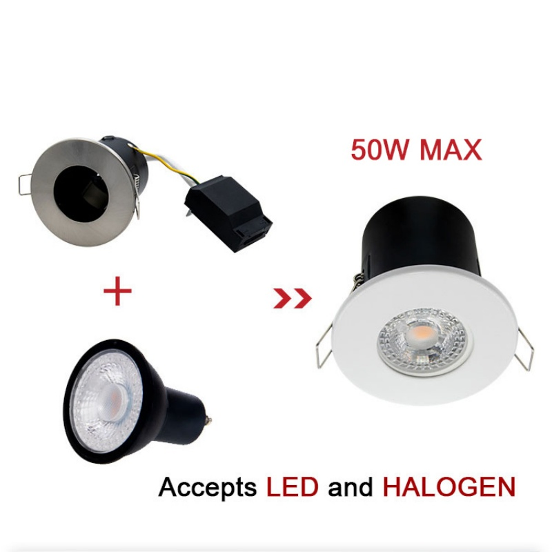 Fire-Rated GU10 LED Downlight 60 Beam Angle CRI 80 for Residential Home