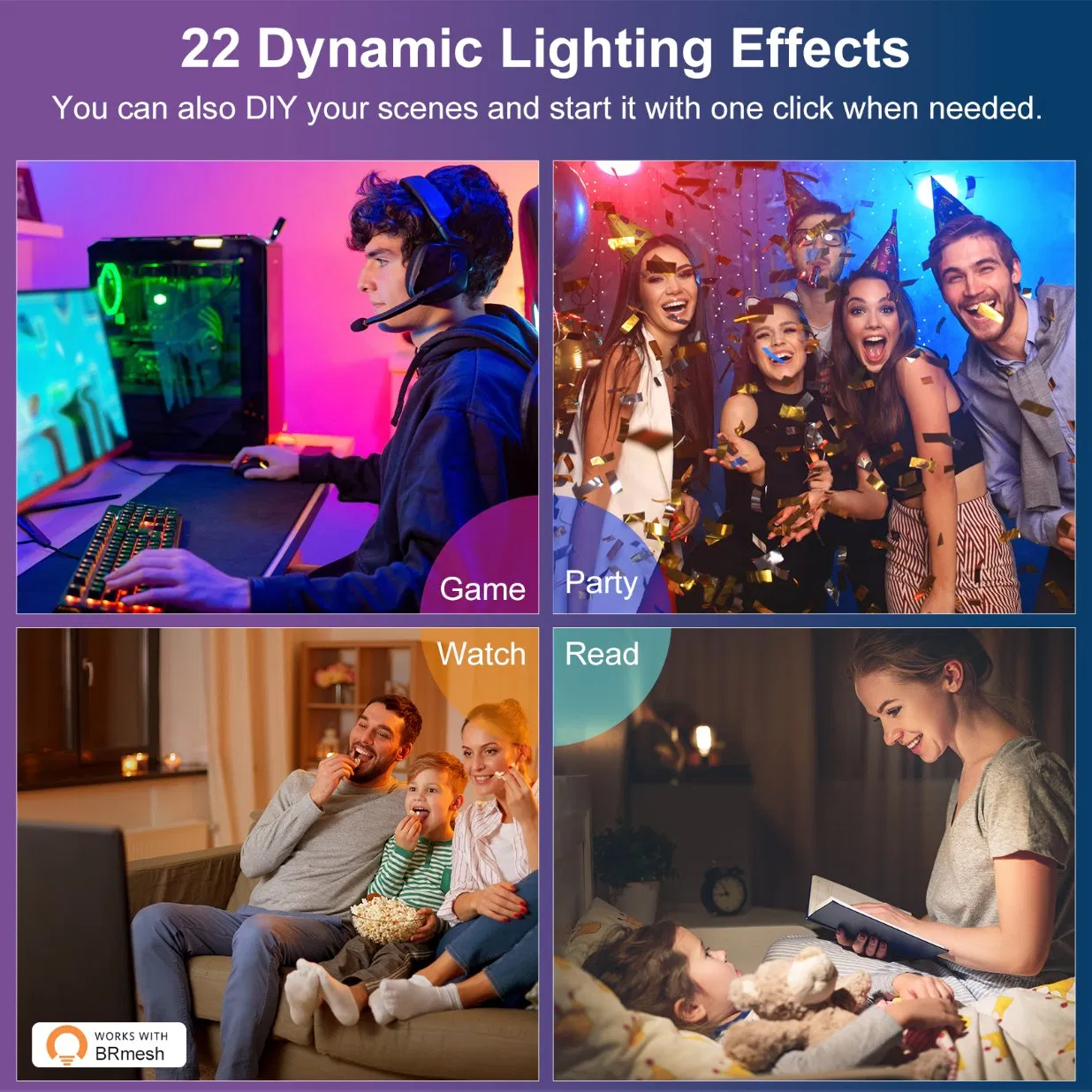 RGB Downlight Indoor Decorating Recessed Ceiling Light Tuya Rgbcw Plastic Downlight 5W 7W 2.5/3.5/4inch Smart LED Down Light