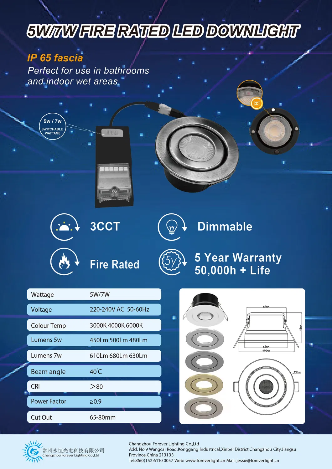 LED Downlight Triac Dimmable