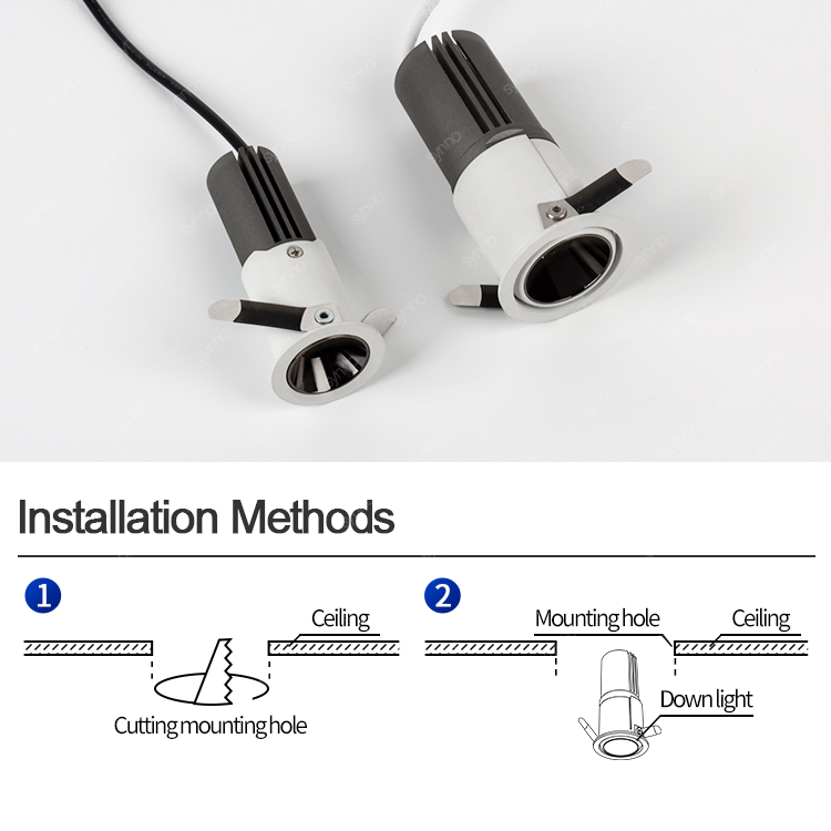 Commercial Industrial Lighting COB IP20 IP44 Ceiling Recessed LED Anti-Flat Hotel Downlight