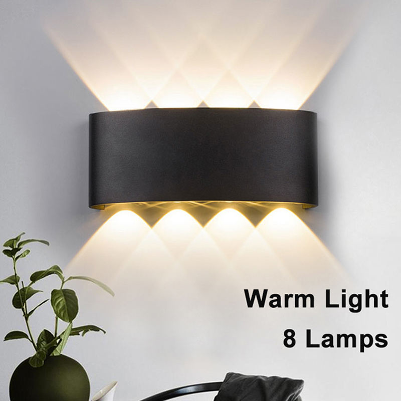 2W 4W 6W 8W Outdoor Indoor Linear up and Down Luminous Modern Minimalist Waterproof Aluminum LED Wall Lamp