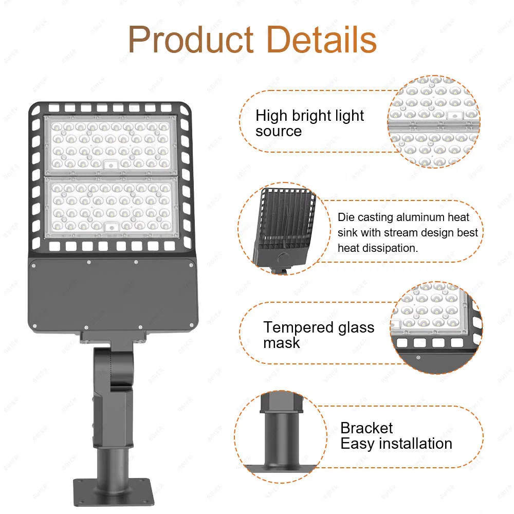 Bbier 100-277VAC 200W IP65 Security Wall Pack Fixture Industrial Security Outdoor LED Flood Light