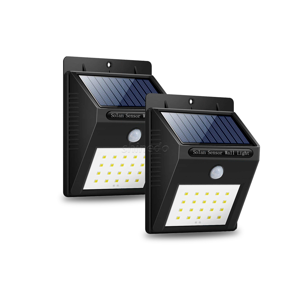 20 Leds Outdoor Garden Wireless Wall Lights Patio LED PIR Solar Powered Motion Sensor Light