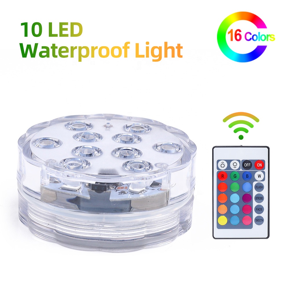 LED Pool Light Pond IP68 Waterproof Event Party Home Backyard RGB Color Light Remote Control Hot Tub Submersible Flashing Lights