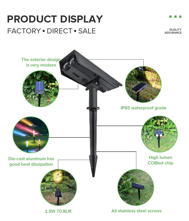 RGB Solar Lights for Outdoor Walkways &amp; Garden Warm White LED for Garden Illumination Solar Garden Lamp 10W