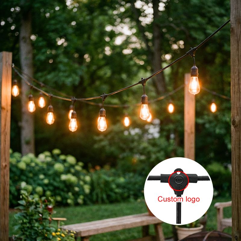 Commercial Supplier Best Sale 10m Led Bulb Festoon Patio Holiday Decoration Outdoor IP65 Waterproof Cafe Festoon String Lights