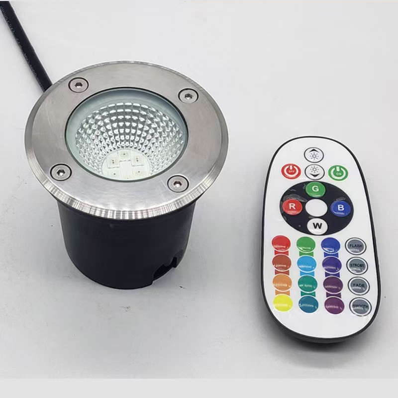 Remote Control 10W RGBW Landscape Light Outdoor LED Well Light 12-24V Multi-color IP67 Waterproof Garden Light