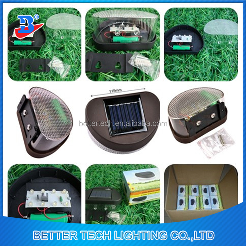 Outdoor 8led Solar Powered Fence Gutter LED Light Outdoor Garden Yard Wall Solar Fence Lamp