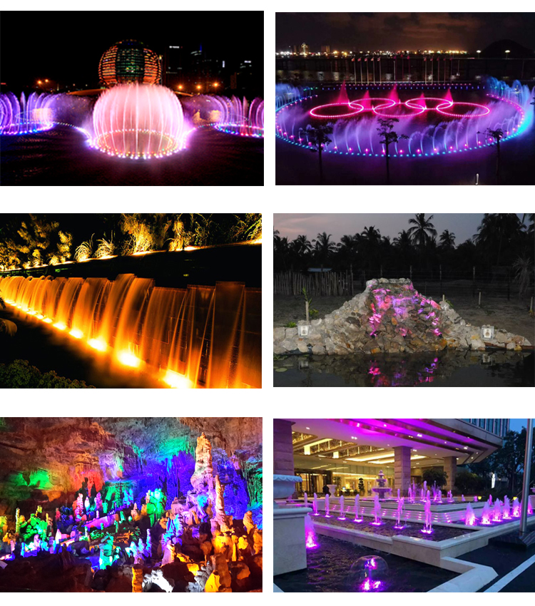 Ip68 Waterproof Nozzle Musical Rgb Pond Submersible Led Underwater Fountain Ring Pool Lights